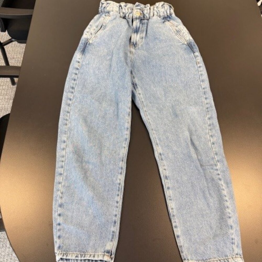 ZARA Paperbag Denim Jeans Barrel High Waisted Retro Slouchy Baggy Oversize